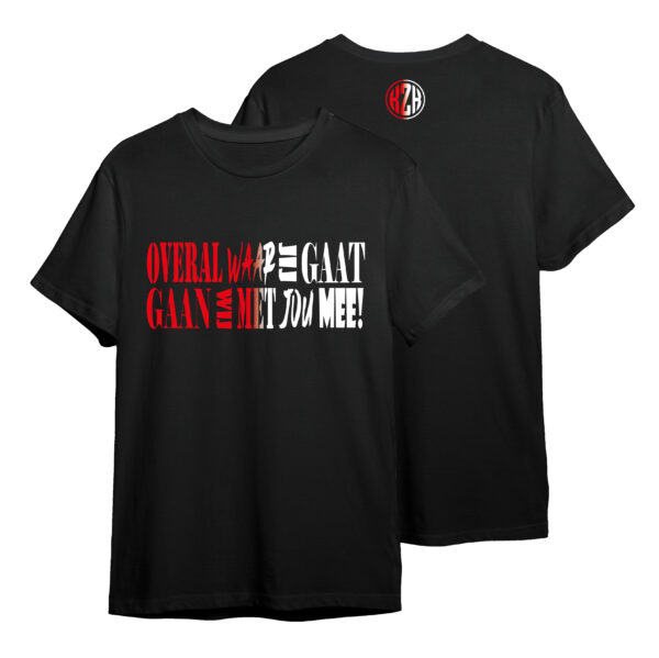 ''OVERAL WAAR JIJ GAAT'' rood-wit MIX (kids - t-shirt)