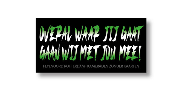 ”OVERAL WAAR JIJ GAAT” groen-wit-groen HANDWRITE - STICKERS 20st. - Afbeelding 2