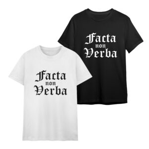 OLD ENGLISH - FACTA NON VERBA - groot - zwart | wit (t-shirt)