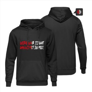 ”OVERAL WAAR JIJ GAAT” rood-wit HANDWRITE (hoodie)