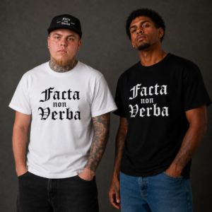 OLD ENGLISH - FACTA NON VERBA - groot - zwart | wit (t-shirt)