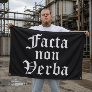 FACTA NON VERBA - zwart (vlag)