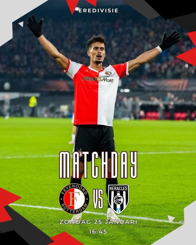 🔥𝐌𝐀𝐓𝐂𝐇𝐃𝐀𝐘🔥
16:45 Heracles thuis. Tijd zat voor een goede pmds! Na de overwinning tegen Sturm Graz kunnen we met opgeheven kop deze wedstrijd in gaan!
Laten we onze mannen naar een overwinning schreeuwen vandaag! 

#Feyenoordrotterdam #Feyenoord #010 #fr1908 #kameradenzonderkaarten